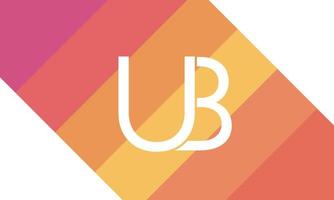 alphabet buchstaben initialen monogramm logo ub, bu, u und b vektor