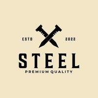 stål logotyp vektor illustration design, stål spik