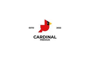platt kardinal fågel logotyp design vektor illustration aning