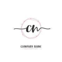 cn Anfangshandschrift und Signatur-Logo-Design mit Kreis. schönes design handgeschriebenes logo für mode, team, hochzeit, luxuslogo. vektor