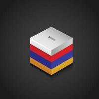 Abstimmungsbox mit armenischer Flagge vektor