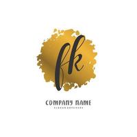 fk Anfangshandschrift und Signatur-Logo-Design mit Kreis. schönes design handgeschriebenes logo für mode, team, hochzeit, luxuslogo. vektor