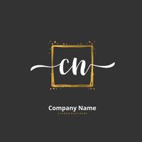 cn Anfangshandschrift und Signatur-Logo-Design mit Kreis. schönes design handgeschriebenes logo für mode, team, hochzeit, luxuslogo. vektor