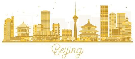 goldene silhouette der skyline der pekinger stadt. vektor