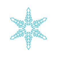 enkel snöflinga tillverkad av blå rader. festlig dekoration för ny år och jul, symbol av vinter, element för design. vektor illustration