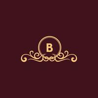 buchstabe b ornament luxus monogramm logo vektor