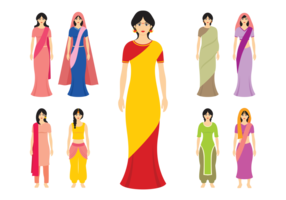 Indiska kvinnor vektor