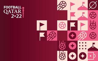 Fußball Doha Katar 2022 kreative geometrische Hintergrundvorlage. Fußball-Web-Banner-Hintergrund vektor