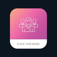 team business ceo führungskraft führungsperson mobile app-schaltfläche android- und ios-zeilenversion vektor