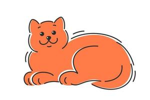 katt rödhårig. tecknad serie vektor illustration