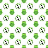 Cartoon Custard Apple Musterdesign Hintergrund. vektor