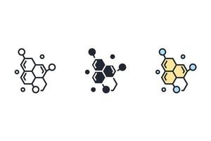 Molekülsymbole symbolen Vektorelemente für das Infografik-Web vektor