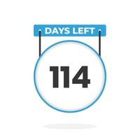 Noch 114 Tage Countdown für Verkaufsförderung. Noch 114 Tage bis zum Werbeverkaufsbanner vektor