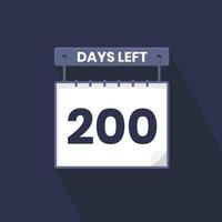 Noch 200 Tage Countdown für Verkaufsförderung. Noch 200 Tage Werbeverkaufsbanner vektor