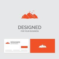 Business-Logo-Vorlage für den Berg. Landschaft. hügel. Natur. Vögel. orange visitenkarten mit markenlogo-vorlage. vektor