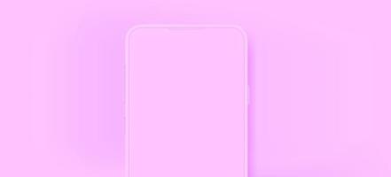 modern rosa mobil telefon med tom skärm. 3d vektor baner mall med kopia Plats
