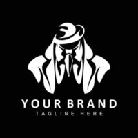 Mafia-Logo-Design, Smoking-Anzug-Symbol, Vektor-Geschäftsmann, Logo-Detektiv, Markenlabel vektor