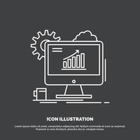 analyser. Diagram. seo. webb. miljö ikon. linje vektor symbol för ui och ux. hemsida eller mobil Ansökan