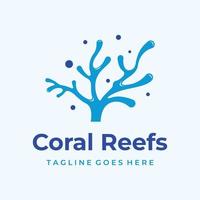 skön färgrik under vattnet naturlig korall rev logotyp kreativ design. korall rev för fisk livsmiljö. vektor