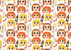 Free Girls Night Pattern Vektoren