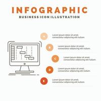 ableton. Ansökan. daw. digital. sequencer infographics mall för hemsida och presentation. linje grå ikon med orange infographic stil vektor illustration