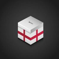 England-Flagge des Vereinigten Königreichs auf der Abstimmungsbox gedruckt vektor