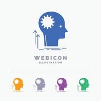 Geist. kreativ. Denken. Idee. Brainstorming 5-farbige Glyphen-Web-Icon-Vorlage isoliert auf Weiß. Vektor-Illustration vektor