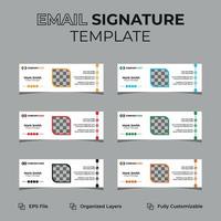 Corporate Modern E-Mail-Signatur oder E-Mail-Fußzeile und persönliches Social-Media-Cover-Design, flache, abstrakte, moderne und minimale Vorlage mit dunkelblauen, gelben, schwarzen Farben, Vektorgrafik-Layout. vektor