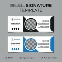 företags- modern e-post signatur eller e-post sidfot och personlig social media omslag design, platt, abstrakt, modern, och minimal mall med mörk blå, gul, svart färger, vektor illustration layout.