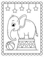 bebis elefant färg sida, söt elefant linje konst. elefant linje konst teckning vektor