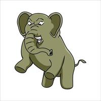 wütender Elefanten-Cartoon. Wildtier-Icon-Design-Illustration. vektor
