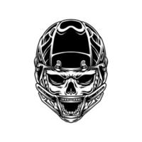 Fußball-Totenkopf-Vektorillustration für T-Shirt-Design, Maskottchen-Logo, Emblem vektor