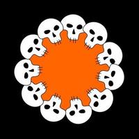 skärvor död halloween baner runda. halloween ram design, plats för text. halloween kort vektor