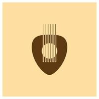 logotyp ikon illustration mall enkel gitarr plocka vektor design för bricka musik märka musik studio musikalisk instrument företag