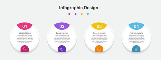 vier Schritte bunte abstrakte Business-Infografik-Vorlage vektor