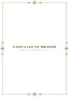 blad och blomma mönster design med en rektangel gräns ram vektor