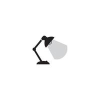 Schreibtischmöbel-Symbol, Lampensymbol, flacher Vektor und trendige Illustration