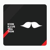 röd och svart kreativ presentation bakgrund för mustasch. hipster. flyttar. manlig. män glyf ikon vektor