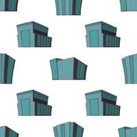 sömlös mönster med modern isometrisk byggnad på en vit bakgrund. se av de byggnad från de botten. vektor illustration.