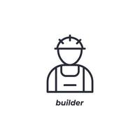 Vektor Zeichen Builder Symbol ist auf einem weißen Hintergrund isoliert. Symbolfarbe editierbar.