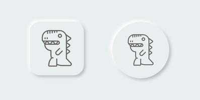 dinosaurie linje ikon i neomorf design stil. jurassic tecken vektor illustration.