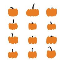 Herbstkürbispflanze Landwirtschaftssymbol. Herbstdeko. frisches gesundes essen. Thanksgiving- und Halloween-Elemente. vektor