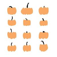 Herbstkürbispflanze Landwirtschaftssymbol. Herbstdeko. frisches gesundes essen. Thanksgiving- und Halloween-Elemente. vektor
