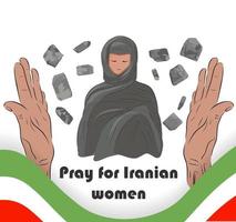 Plakat gegen das Tragen des Hijab, iranischer Protest. Frauenprotest im Iran. vektor