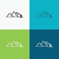 kulle. landskap. natur. berg. scen ikon över olika bakgrund. linje stil design. designad för webb och app. eps 10 vektor illustration