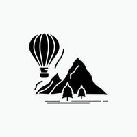 erforschen. reisen. Berge. Camping. Ballons-Glyphe-Symbol. vektor isolierte illustration