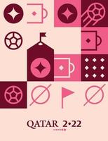 geometrisk affisch fotboll doha qatar 2022 kreativ. fotboll webb flygblad mall bakgrund vektor