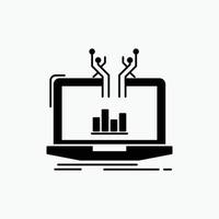 Analyse. analytisch. Management. online. Plattform-Glyphen-Symbol. vektor isolierte illustration