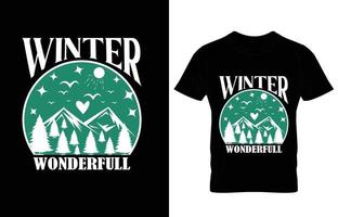 Winter-Typografie-T-Shirt-Design. vektor