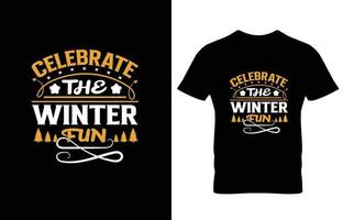 Winter-Typografie-T-Shirt-Design. vektor